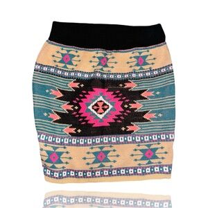 TopShop: Women’s Southwestern Print Fall/Winter Mini Skirt: Size 6: GUC